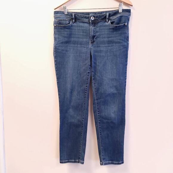 J Jill Denim Slim Ankle Jeans Size 12 Women's Pants Jean Authentic Fit Blue Jean - Picture 1 of 6
